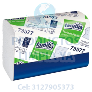 toalla de manos en z blanca marca familia