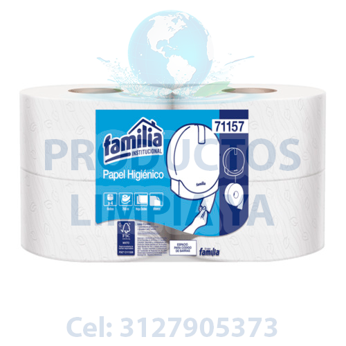 papel higiénico jumbo blanco marca familia