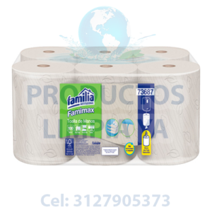 toalla de manos en rollo natural marca familia