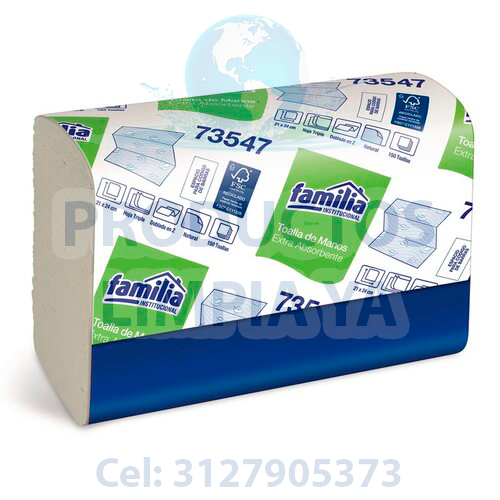 toalla de manos en z natural marca familia